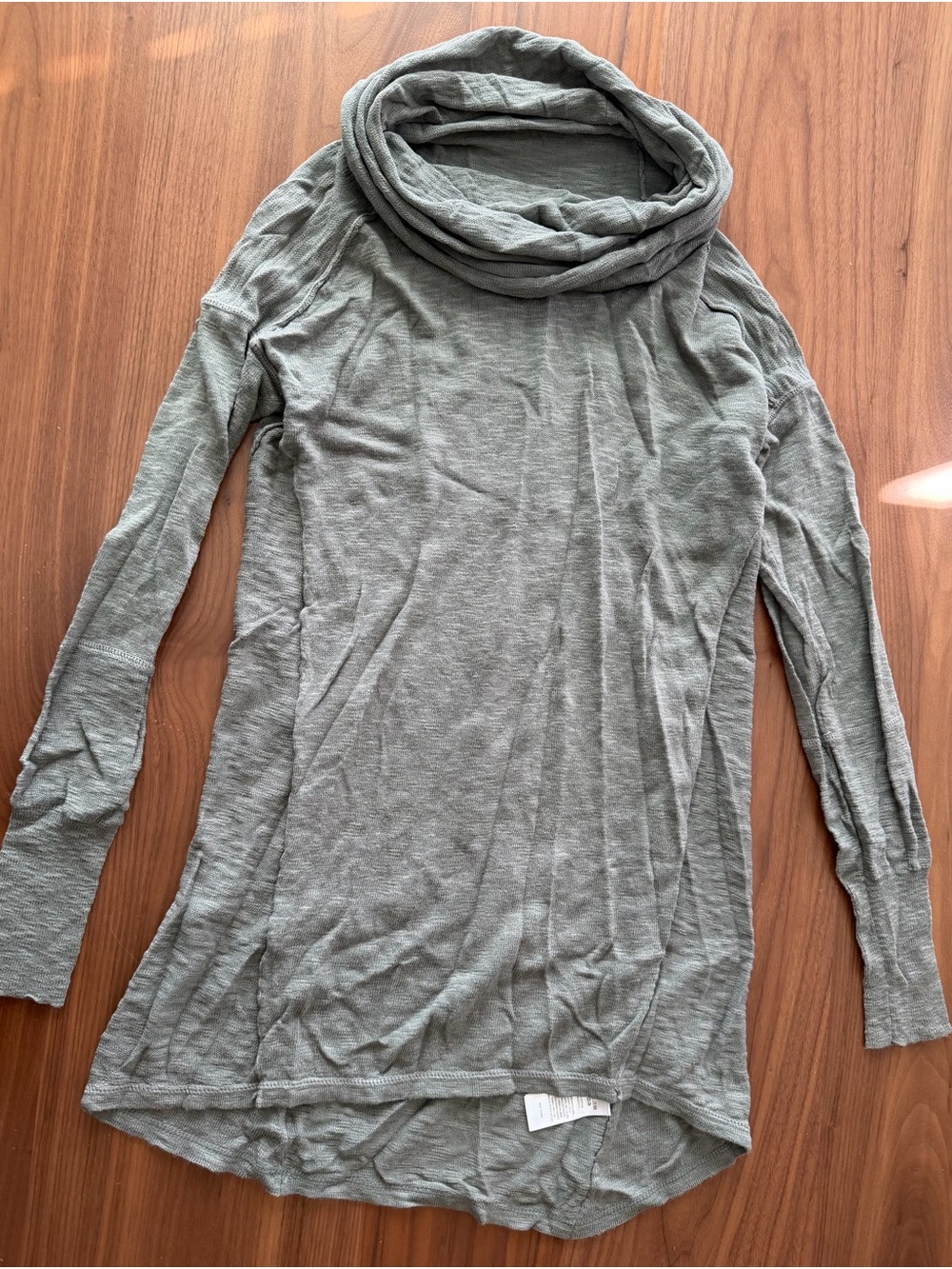 Women’s Long Sleeve Cowl Neck Sweater dress- green